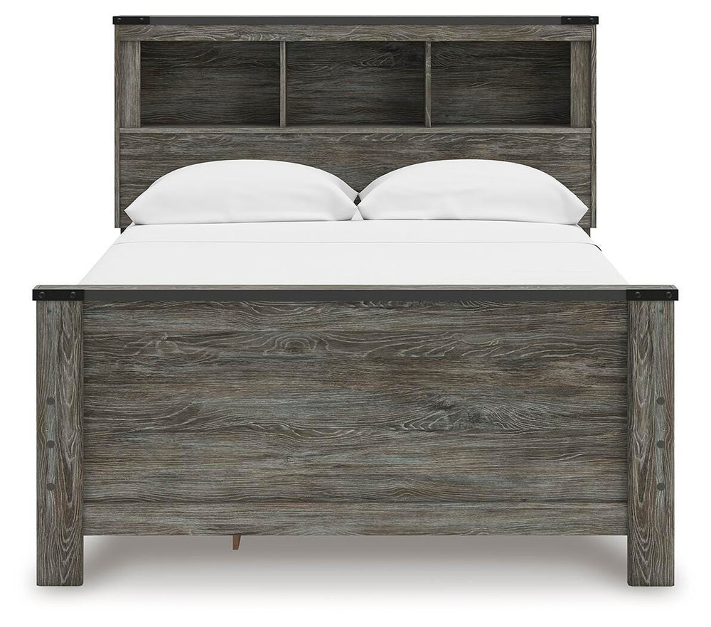 Frandern Full Bookcase Panel Bed with Storage - Gray (6)