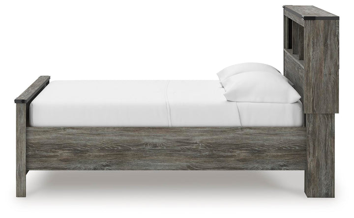 Frandern Full Bookcase Panel Bed with Storage - Gray (7)