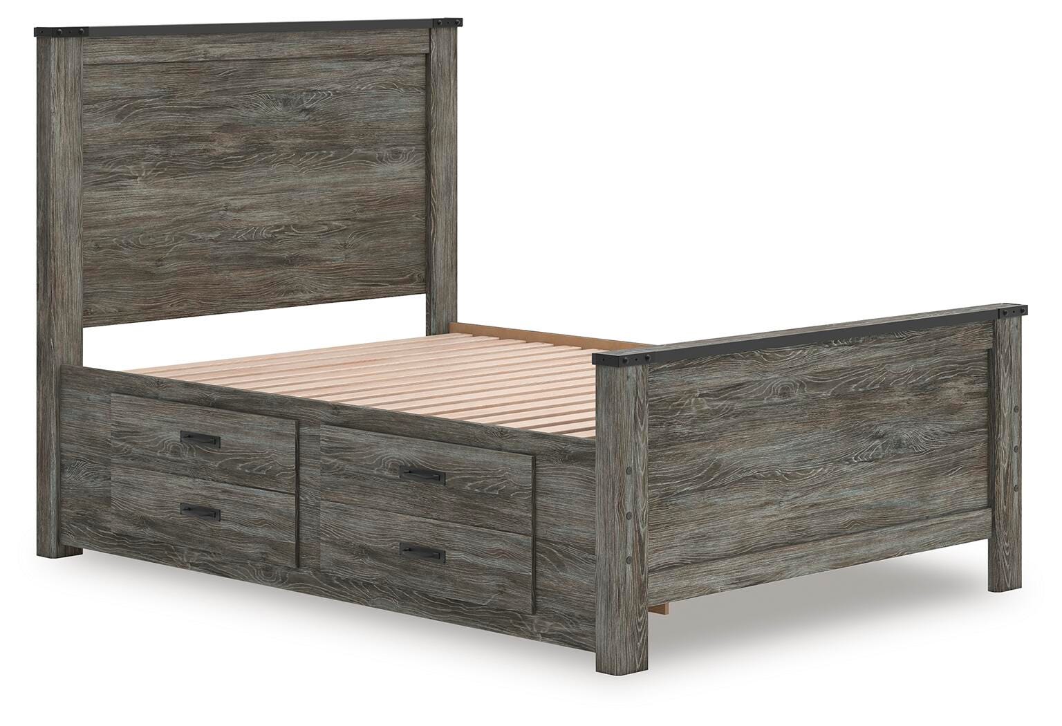 Frandern Full Panel Bed with Storage - Gray (2)
