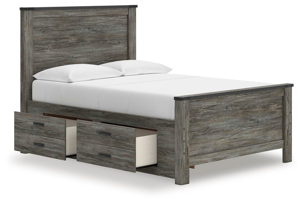 Frandern Full Panel Bed with Storage - Gray (3)