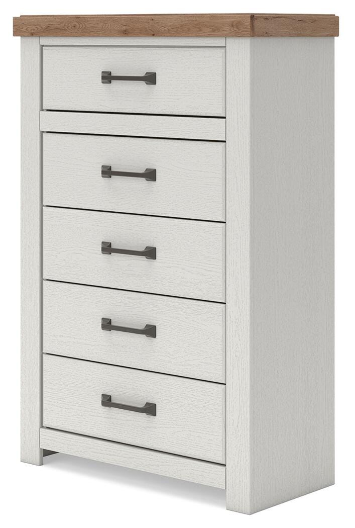 Savonport Chest of Drawers - White/Brown (6)
