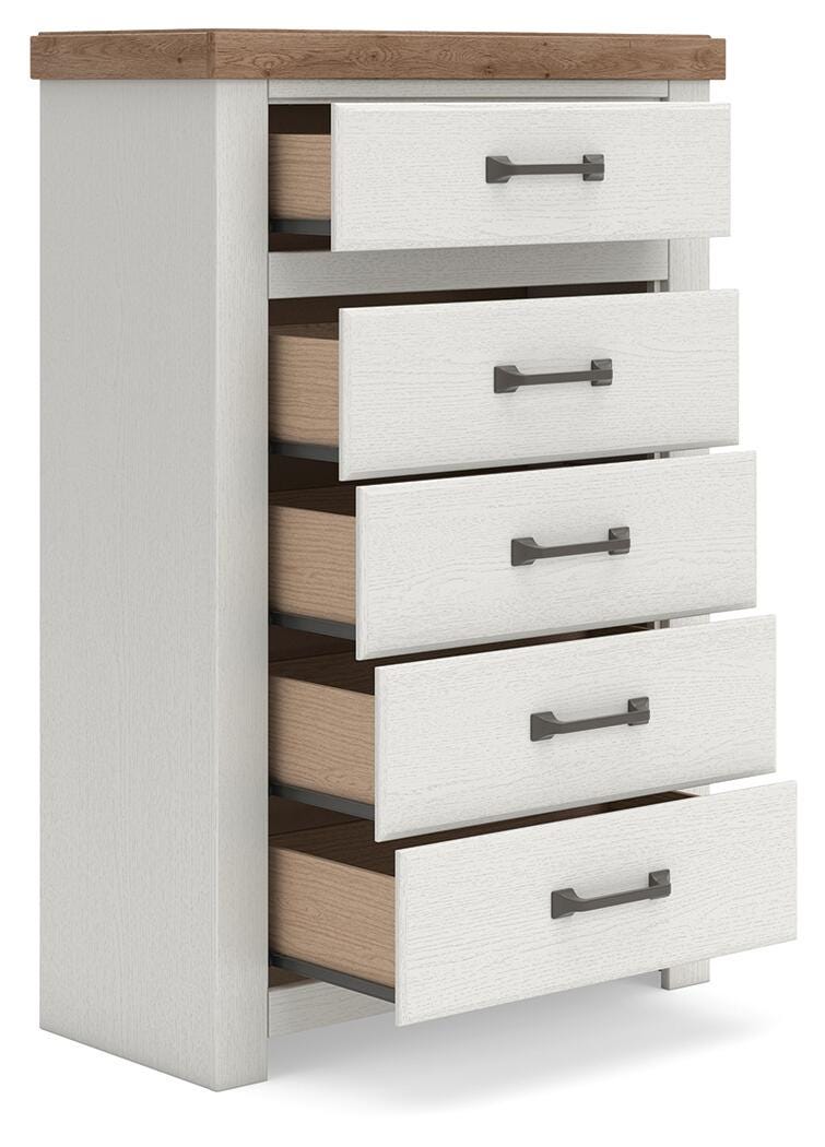 Savonport Chest of Drawers - White/Brown (4)