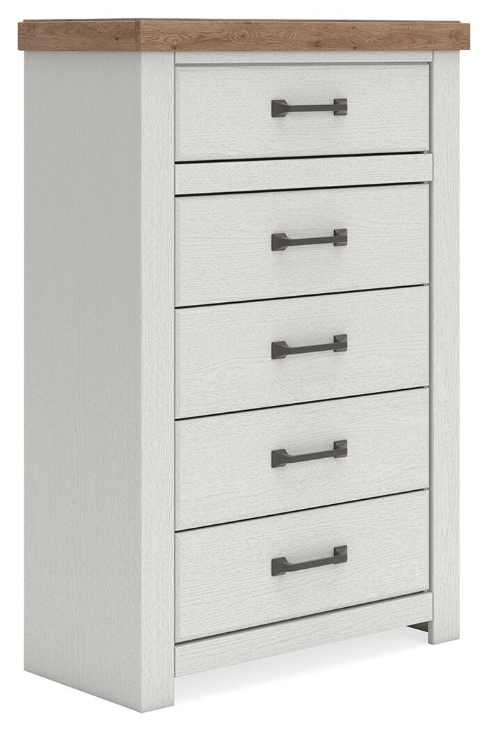 Savonport Chest of Drawers - White/Brown (1)