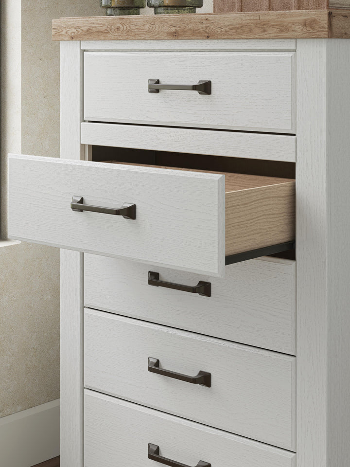 Savonport Chest of Drawers - White/Brown (10)