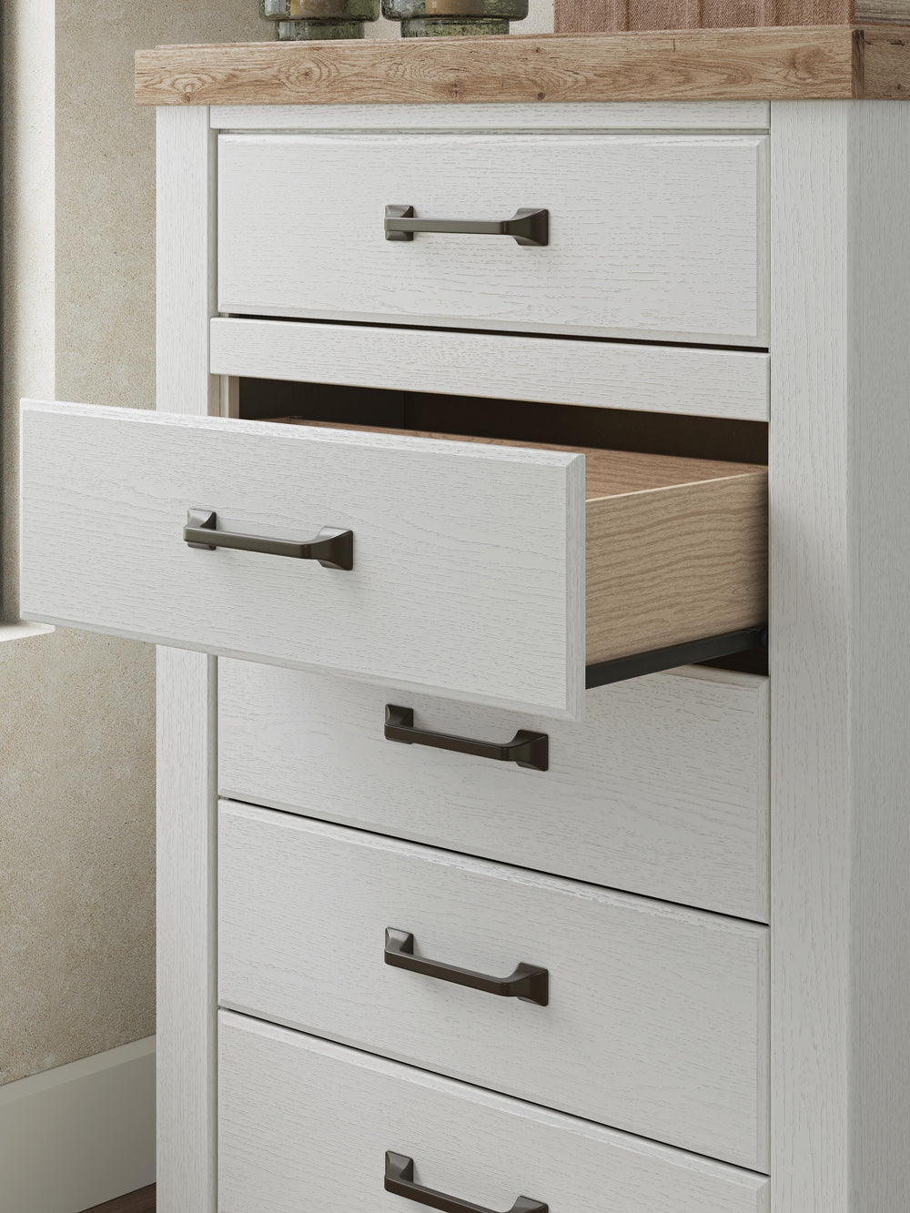 Savonport Chest of Drawers - White/Brown (10)