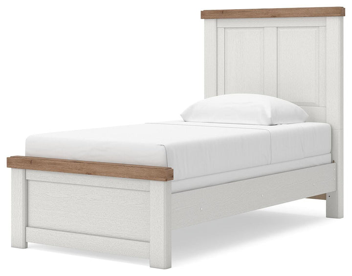 Savonport Twin Panel Bed - White/Brown (6)