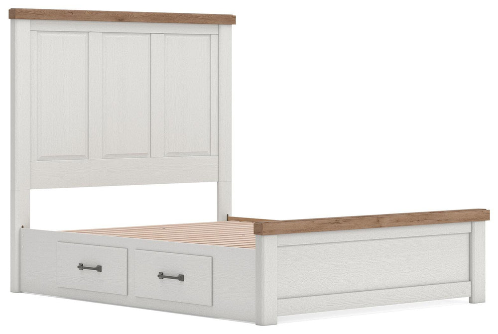 Savonport Queen Panel Bed with Storage - White/Brown (5)
