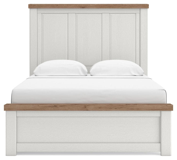 Savonport Queen Panel Bed with Storage - White/Brown (3)