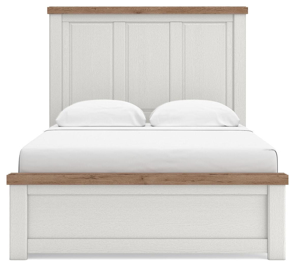 Savonport Queen Panel Bed with Storage - White/Brown (3)