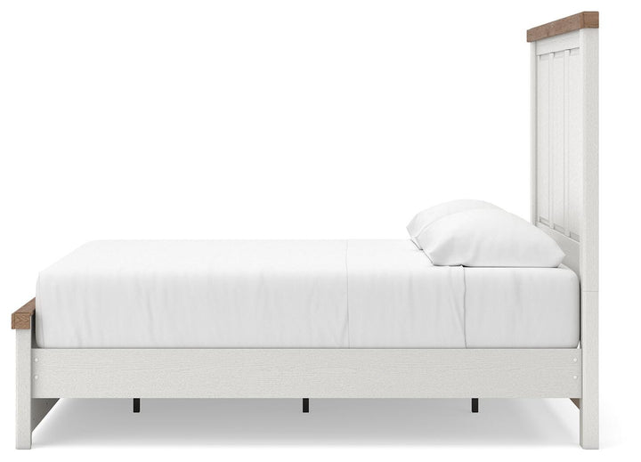 Savonport Queen Panel Bed with Storage - White/Brown (8)