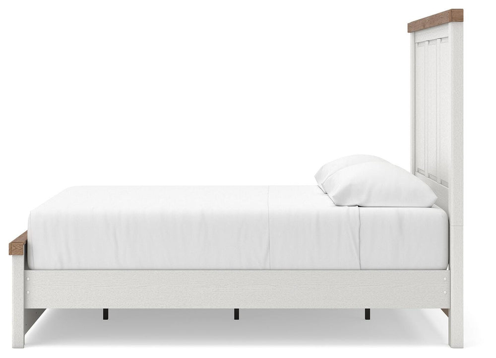 Savonport Queen Panel Bed with Storage - White/Brown (8)