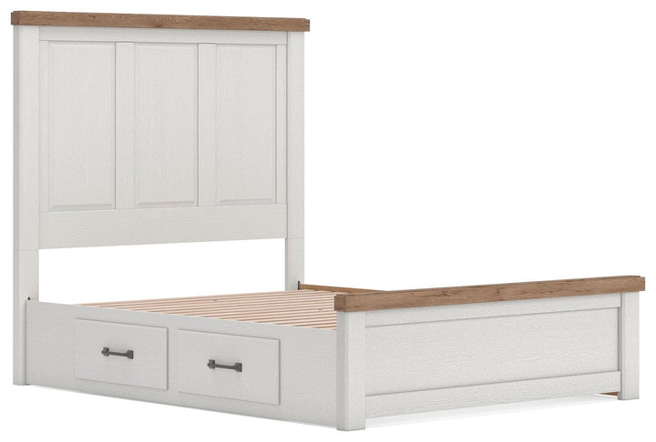 Savonport Queen Panel Bed with Storage - White/Brown (5)