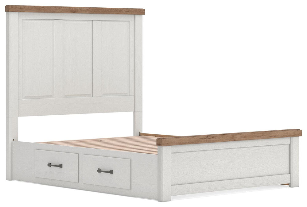 Savonport Queen Panel Bed with Storage - White/Brown (5)