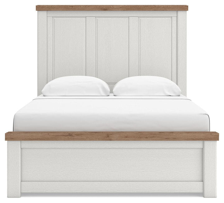 Savonport Queen Panel Bed with Storage - White/Brown (3)