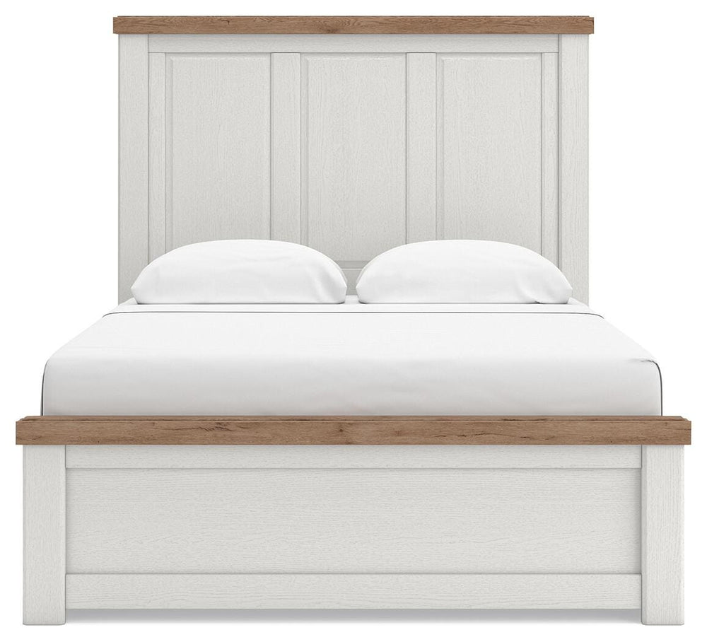 Savonport Queen Panel Bed with Storage - White/Brown (3)