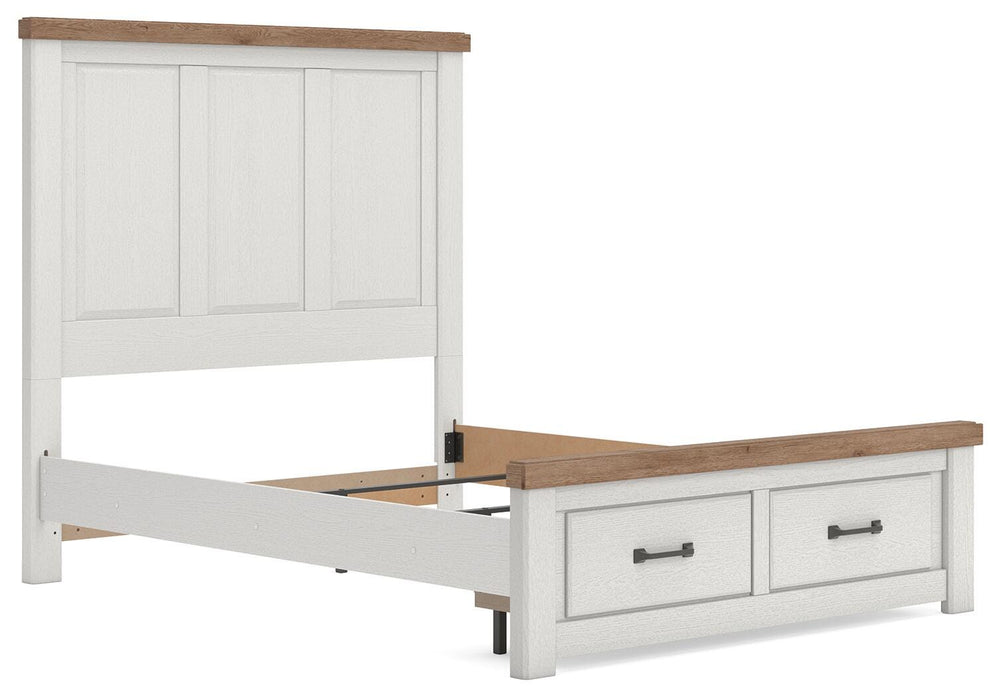 Savonport Queen Panel Storage Bed - White/Brown (5)
