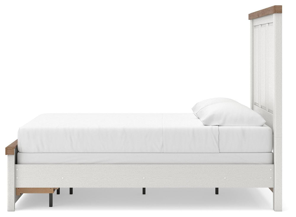 Savonport Queen Panel Storage Bed - White/Brown (8)