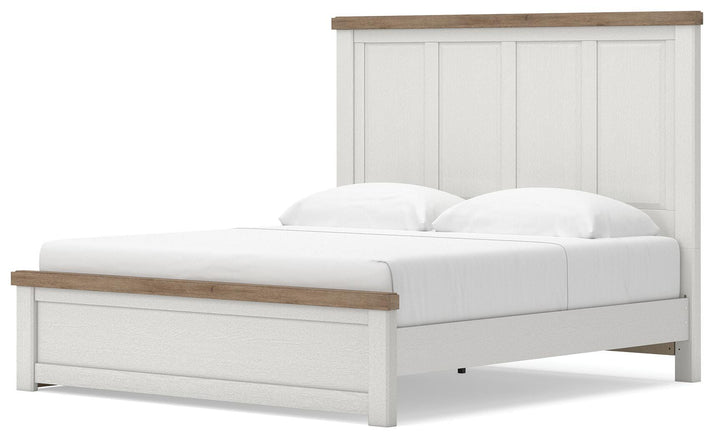 Savonport King Panel Bed with Storage - White/Brown (7)