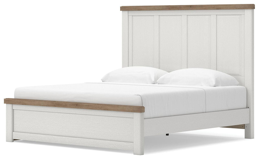 Savonport King Panel Bed with Storage - White/Brown (7)