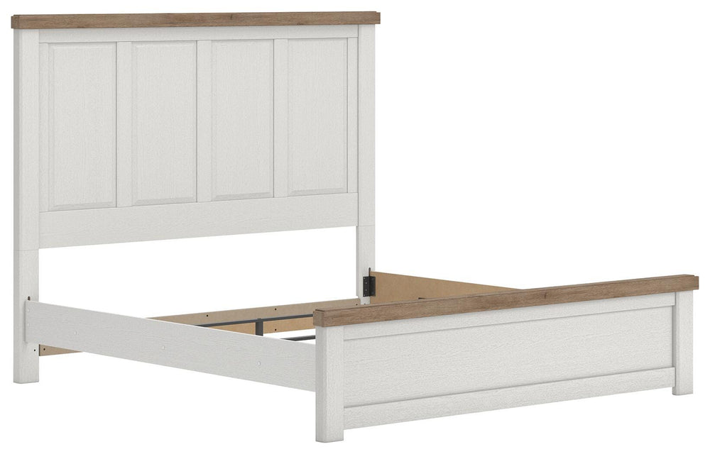 Savonport King Panel Bed - White/Brown (4)