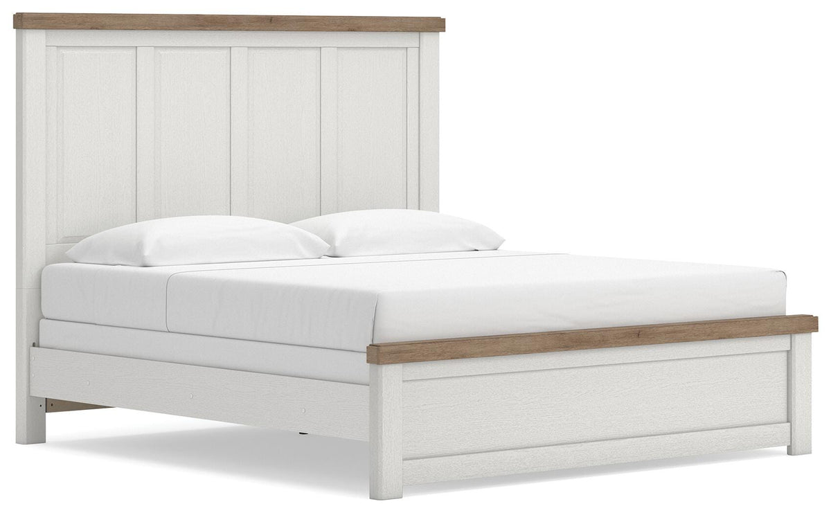 Savonport King Panel Bed - White/Brown (1)