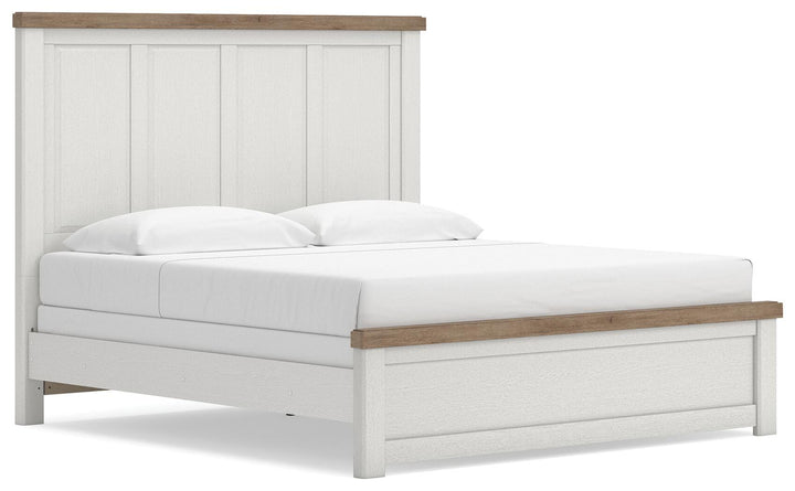 Savonport King Panel Bed - White/Brown (1)