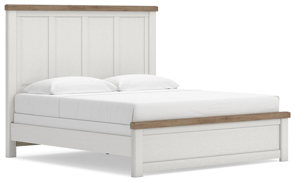 Savonport King Panel Bed - White/Brown (1)