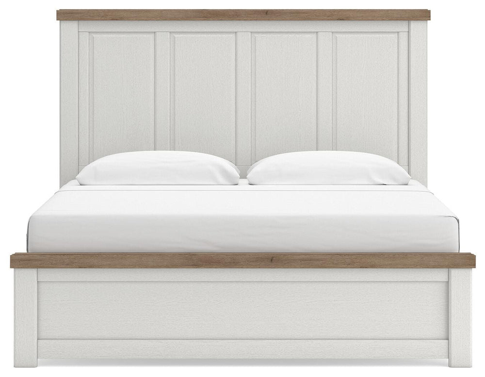 Savonport King Panel Bed - White/Brown (3)