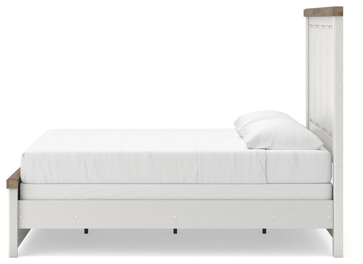 Savonport King Panel Bed - White/Brown (7)