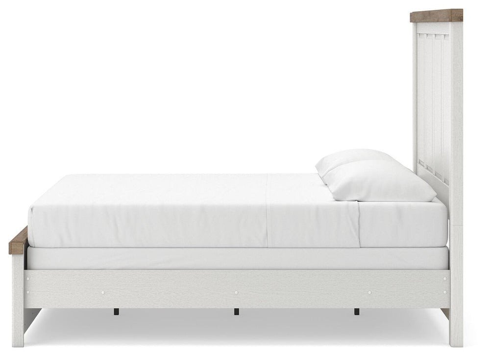 Savonport King Panel Bed - White/Brown (7)