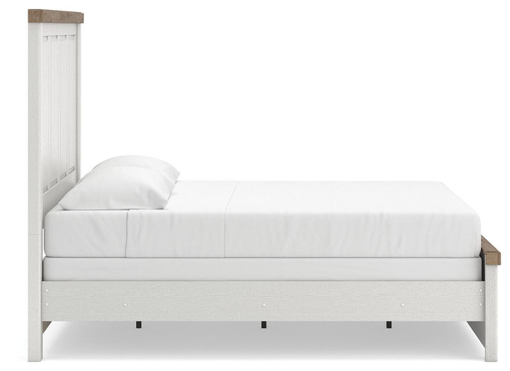 Savonport King Panel Bed - White/Brown (5)