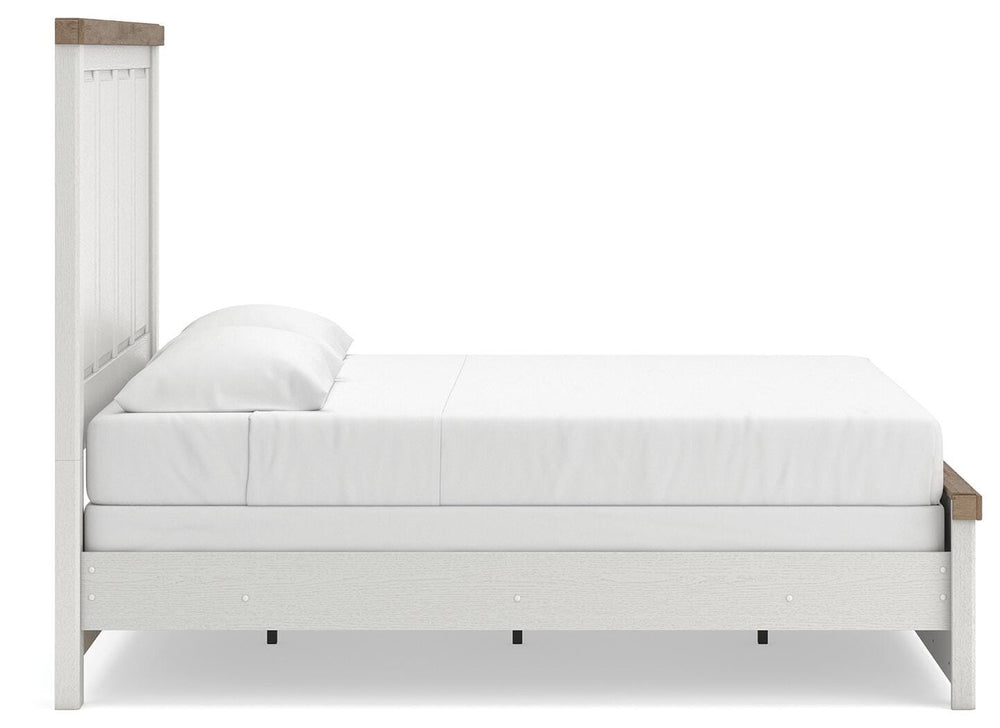 Savonport King Panel Bed - White/Brown (5)