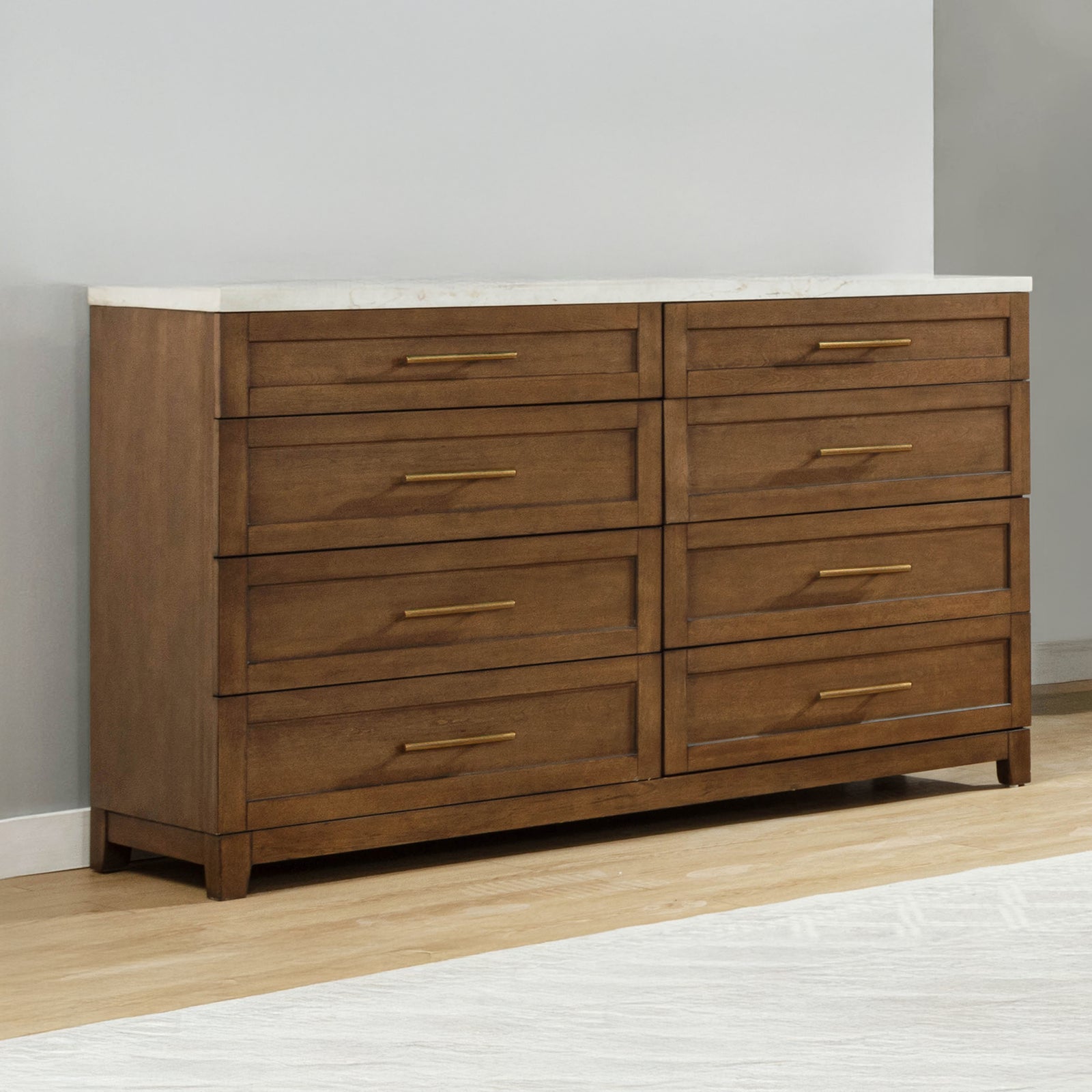 Devonshire Marble Top Dresser-Cognac