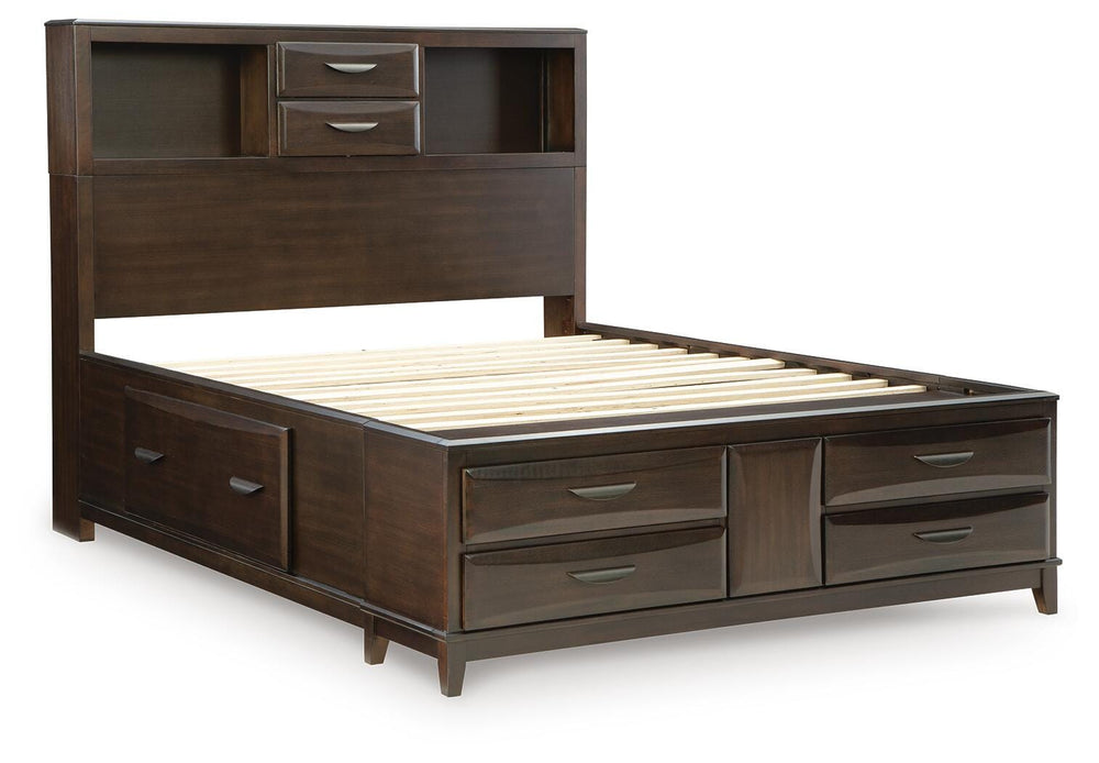 Vanmore Queen Storage Bed - Dark Brown (4)