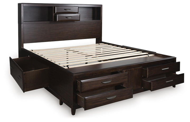 Vanmore California King Storage Bed - Dark Brown (3)