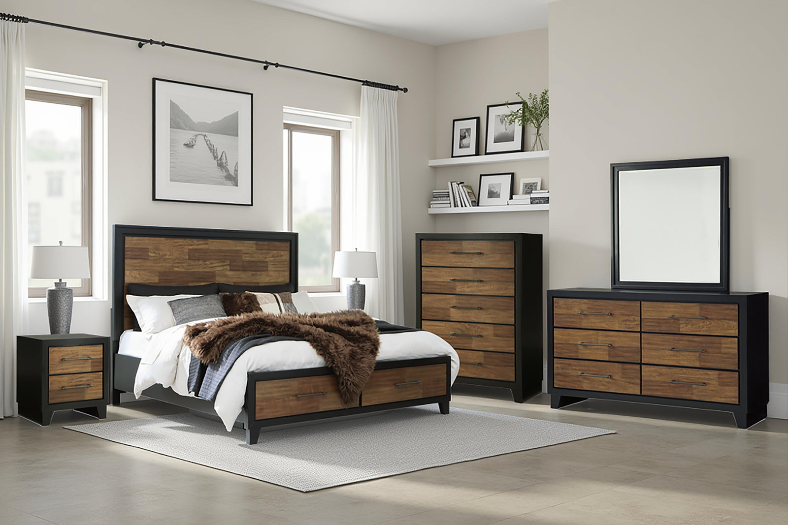 Kraeburn Queen Panel Storage Bed - Dark Brown (2)