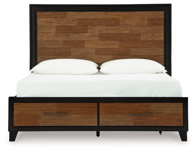 Kraeburn King Panel Storage Bed - Dark Brown