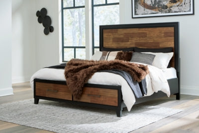 Kraeburn King Panel Storage Bed - Dark Brown