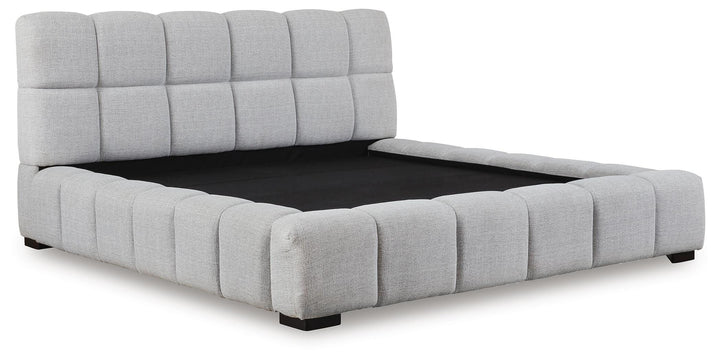 Grendusk California King Upholstered Bed - Gray (4)