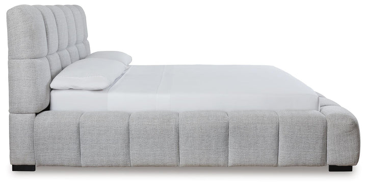 Grendusk King Upholstered Bed - Gray (6)