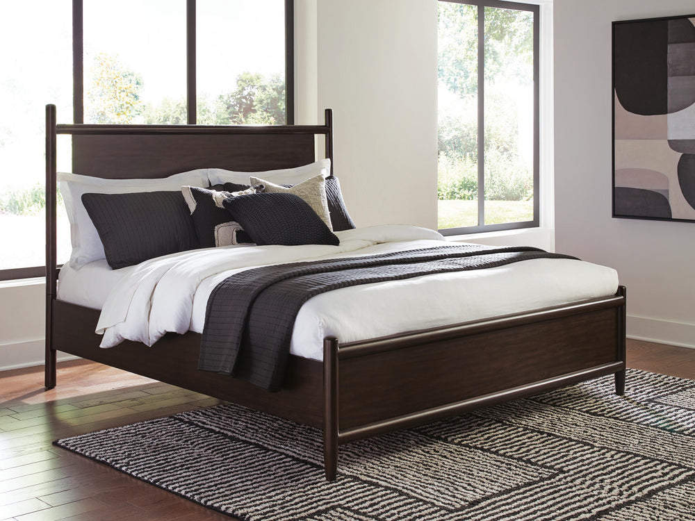 Dantenton California King Panel Bed - Dark Brown (2)