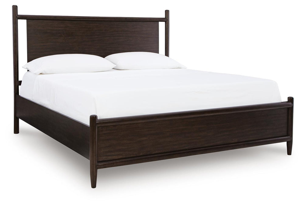 Dantenton King Panel Bed - Dark Brown (1)