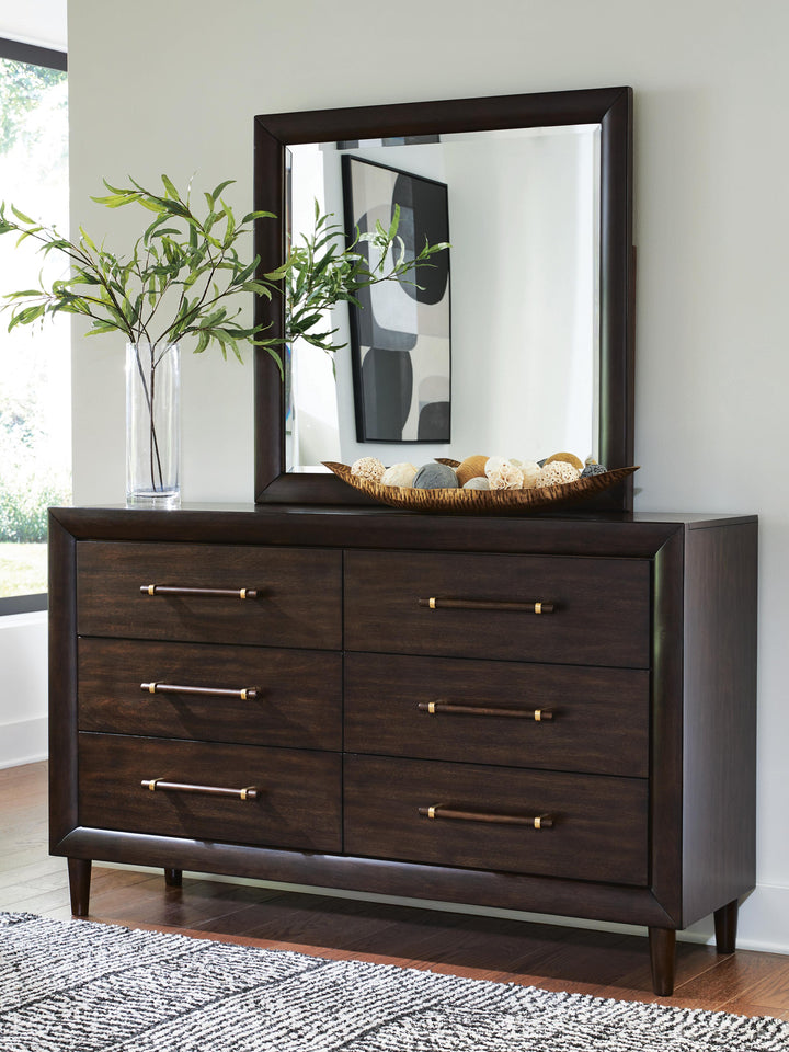 Dantenton Dresser and Mirror - Dark Brown (2)