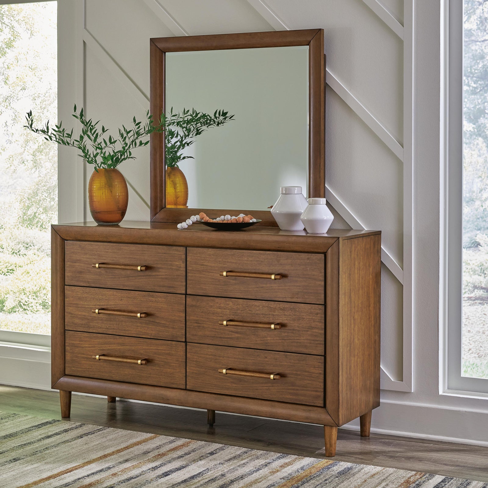 Lyncott Dresser and Mirror - Dark Brown (2)