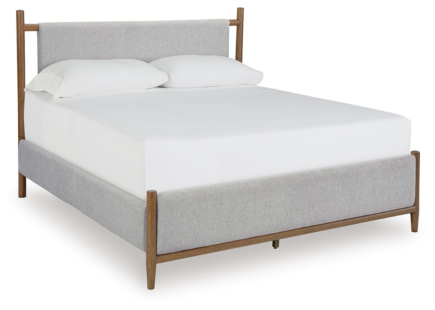 Lyncott King Upholstered Bed - Dark Brown (1)