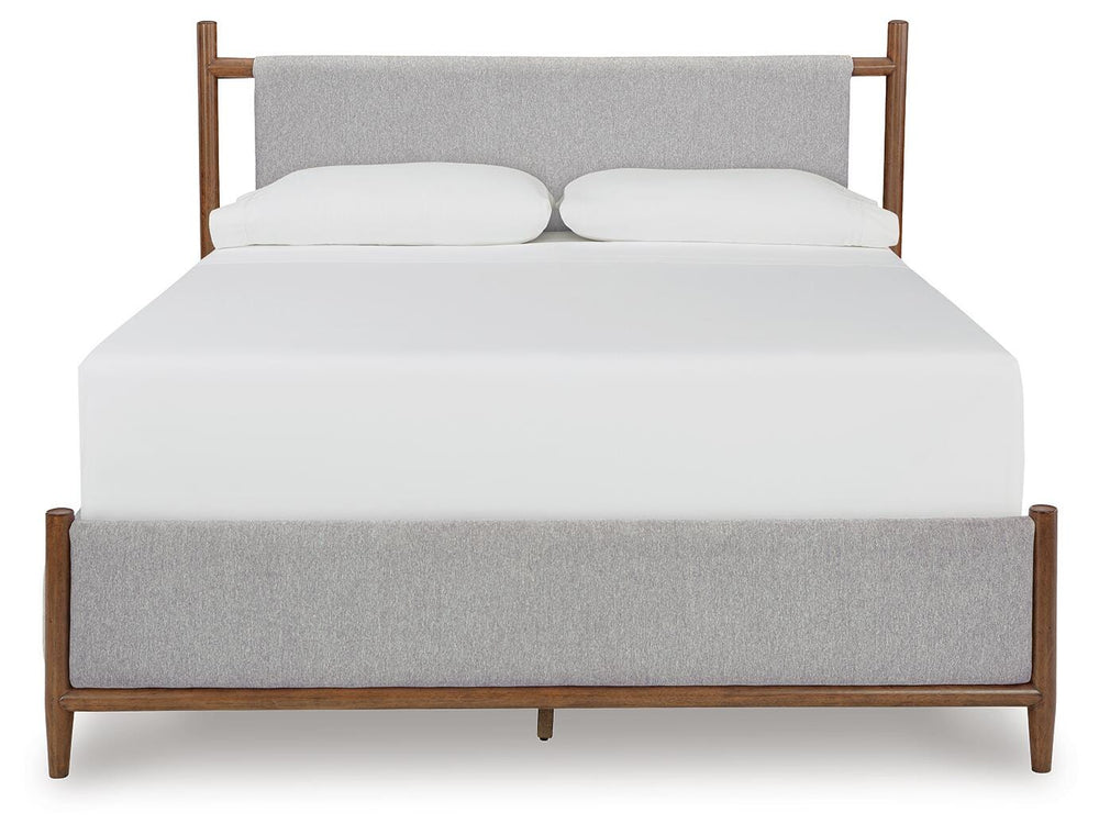 Lyncott King Upholstered Bed - Dark Brown (3)