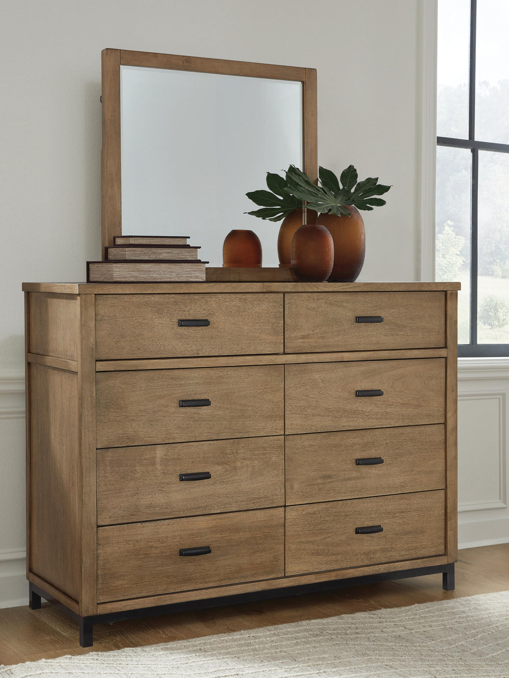Tomtyn Dresser and Mirror - Light Brown (2)