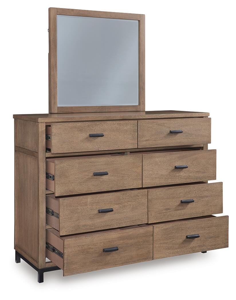 Tomtyn Dresser and Mirror - Light Brown (3)