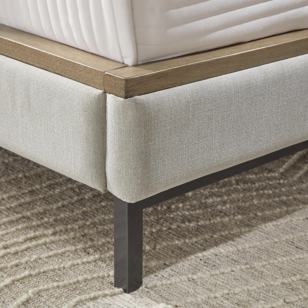 Tomtyn California King Upholstered Bed - Light Brown (7)