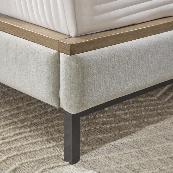 Tomtyn King Upholstered Bed - Light Brown (7)